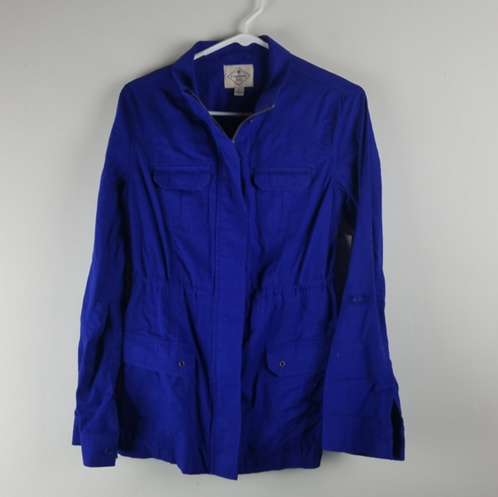 NWT St Johns Bay Jacket Purple Blue Sz Small S‎ Zip Spring Summer Coat